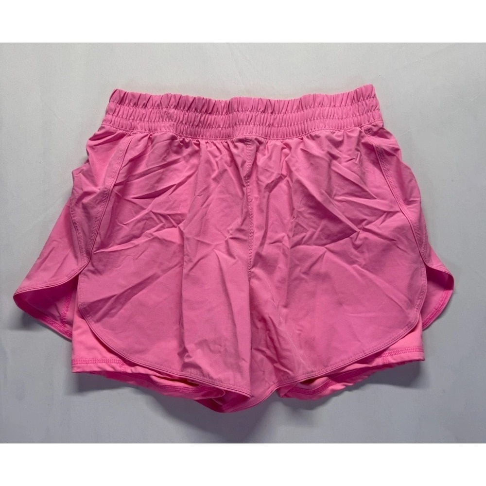Avia Athletic Shorts Womens Large (12-14) Pink Stretch Built In Liner Running